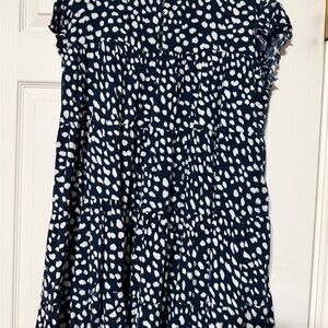 Entro Navy and White Patterned Dress
